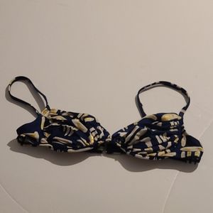La Blanca size 10 blue gold padded bikini top